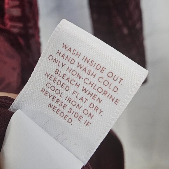 LC Lauren Conrad Burgundy Purple Velour Goth Boho Dress Sheer Fairy S - Picture 14 of 15